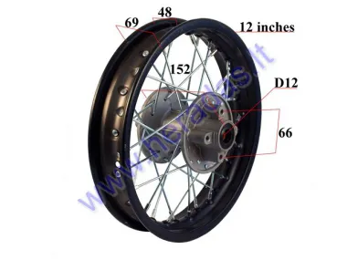 Ratlankis motociklo CBL 12 colių galinis R12