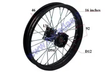 Ratlankis motociklo galinis 16  colių  R16 ratas