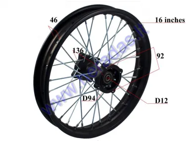 Ratlankis motociklo galinis 16  colių  R16 ratas