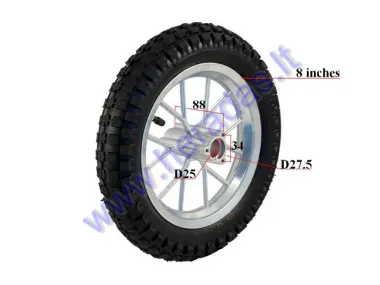 Motociklo ratas, ratlankis priekinis su padanga 50cc motociklui   R8