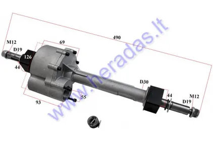 TRANSMISSION GEARBOX reducer of the electric folding quad bike COMFI4 suitable for EB1452 motor