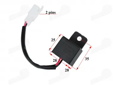 Rėlė posūkių motociklo keturračio motorolerio  2 kontaktų LED 12V DC AC 1-100W