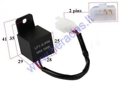 Relay 2-pin with wire for scooter, suitable for LED turns LF1-S-PIN max 150W