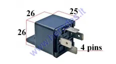 Scooter relay 4 pins without wire 12V 4X21W