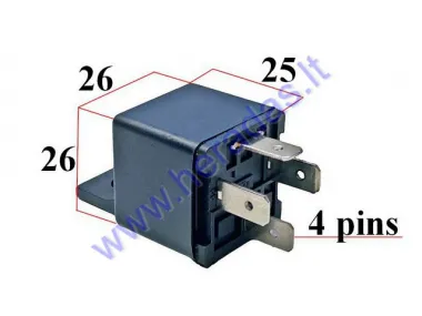 Scooter relay 4 pins without wire 12V 4X21W