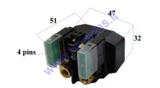 Rėlė starterio 12V motociklui 30A YAMAHA YFM660 YFM350 FZS600 2002-2007 5TJ-81940-10-00 5HH-81940-00-00, 5HH-81940-01-00, 5HH-81940-02-00 5TJ-81940-11-00,5