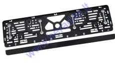 License plate frame with rubber gaskets. Dimensions 520mm x 110mm