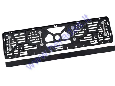 License plate frame with rubber gaskets. Dimensions 520mm x 110mm