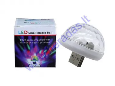 RGB USB mini lempa, karaoke, disco reaguoja nuo garso 4W LED