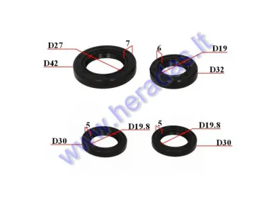 OIL SEAL SET FOR SCOOTER GY6 125-150cc 19/32/6 27/42/7 19.8/30/5