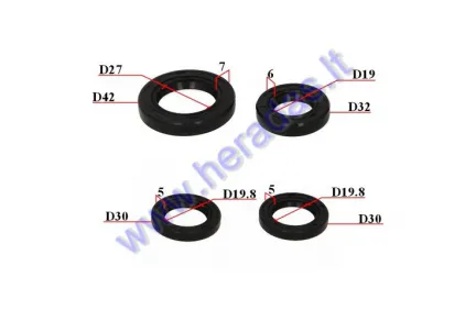 OIL SEAL SET FOR SCOOTER GY6 125-150cc 19/32/6 27/42/7 19.8/30/5