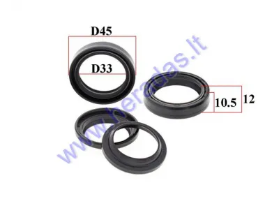 OIL SEALS FOR FRONT FORK SUITABLE FOR YAMAHA TW 200 1989-2015 33x45x10,51MM
