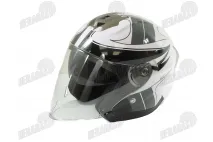 Šalmas motociklininko atviras WHITE BLACK Šalmas motociklininko atviras WHITE BLACK