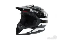 Šalmas motociklininko Hebo juoda balta Šalmas motociklininko Hebo juoda balta