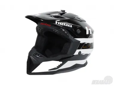 Šalmas motociklininko Hebo juoda balta