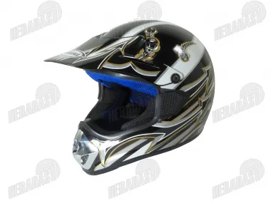 Šalmas motociklininko krosinis ENDURO JUODA/PILKA