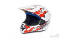 Šalmas motociklininko krosinis ENDURO RAUDONA/BALTA