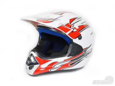 Šalmas motociklininko krosinis ENDURO RAUDONA/BALTA