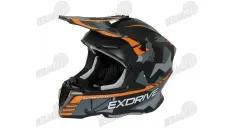 Šalmas motociklininko krosinis EXDRIVE oranžinė spalva