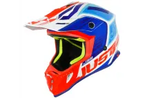 Motorcyclist cross helmet Just1 J38 Blade BLUE RED WHITE