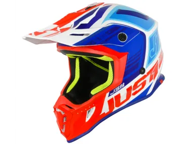 Motorcyclist cross helmet Just1 J38 Blade BLUE RED WHITE