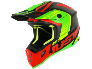 Motorcyclist cross helmet Just1 J38 Blade RED LIME BLACK