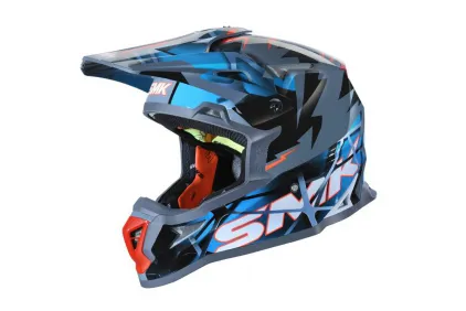 Šalmas motociklininko SMK ALLTERRA FULMINE mėlyna/pilka