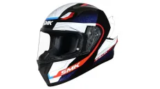 Šalmas motociklininko SMK STELLAR SPORT Balta / Raudona / Mėlyna
