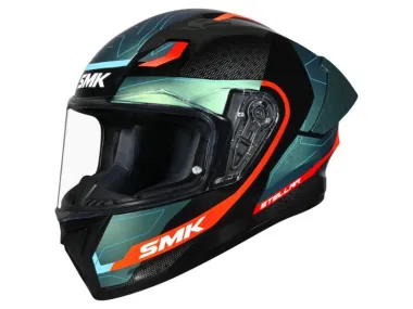 Šalmas motociklininko SMK STELLAR SPORT Juoda / Mėlyna / Oranžinė