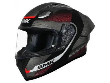 Šalmas motociklininko SMK STELLAR SPORT Juoda / Pilka / Raudona