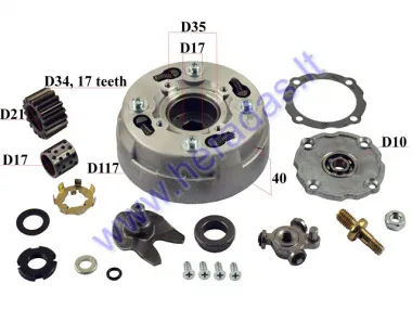 Sankaba ATV keturračio motociklo 110-125cc  pilnai automatinė pilnas komplektas 17 dantu