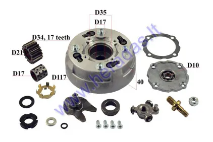 Clutch for ATV quad bike 110-125cc  fully automatic complete set of 17 teeth