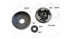 Centrifugal clutch with drum for scooter, quad bike