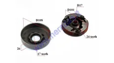 Centrifugal clutch with drum for scooter, quad bike