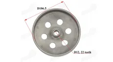 CLUTCH DRUM 106,5mm 22 teeth for scooter TGB outside 115mm GY6