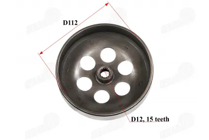 Clutch drum for scooter 112mm 15 teeth D12  50cc