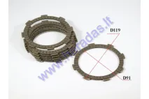 Clutch friction disc set for ATV quad bike