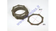 Clutch friction disc set for ATV quad bike