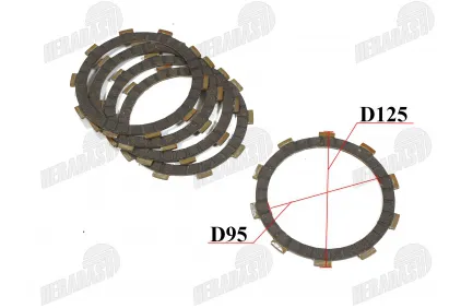 Sankabos diskas motociklo Minarelli AM6 sankabos diskų 5 vnt. komplektas Sankabos diskas motociklo Minarelli AM6 sankabos diskų 5 vnt. komplektas