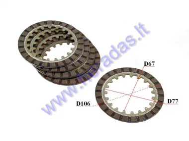CLUTCH FRICTION DISC SET FOR MOTORCYCLE  Yamaha T 50 5 UNITS