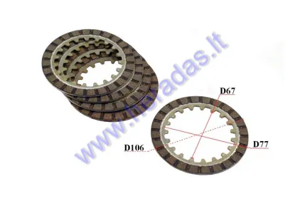 CLUTCH FRICTION DISC SET FOR MOTORCYCLE  Yamaha T 50 5 UNITS