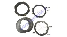 CLUTCH FRICTION DISC 6 PCS, INTERMEDIATE DISCS 5 PCS  SET FOR ATV QUAD-BIKE, MOTORCYCLE  CB250CC ZS169 FMM ATV BASHAN