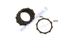 CLUTCH FRICTION DISC SET 6 PCS. FOR ATV MOTORCYCLE QUAD-BIKE  CB250CC ZS169 FMM ATV BASHAN