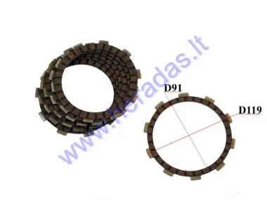 CLUTCH FRICTION DISC SET 6 PCS. FOR ATV MOTORCYCLE QUAD-BIKE  CB250CC ZS169 FMM ATV BASHAN