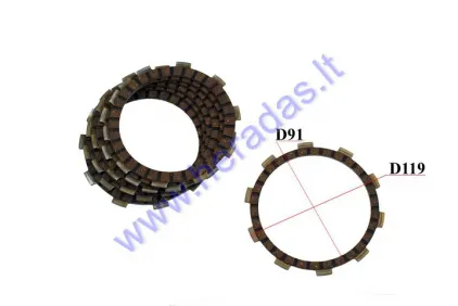 CLUTCH FRICTION DISC SET 6 PCS. FOR ATV MOTORCYCLE QUAD-BIKE  CB250CC ZS169 FMM ATV BASHAN