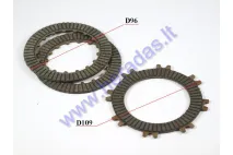 Clutch friction disc for ATV quad bike