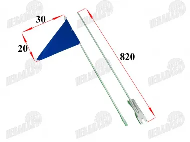 Saugos vėliavėlė keturračiui ATV mėlyna 1.5m