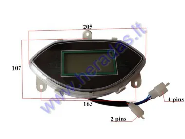 Dashboard with speedometer for electric trike scooter MS03 ST96