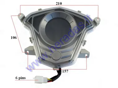 DASHBOARD WITH SPEEDOMETER FOR ELECTRIC MOTOR SCOOTER HAWK