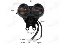 Speedometer tachometer for motorcycle, moped CHAMP DELTA electric
